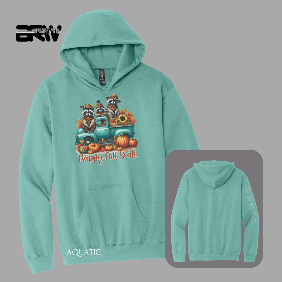 'Happy Fall Yall-Raccoons' Fall Hoodies