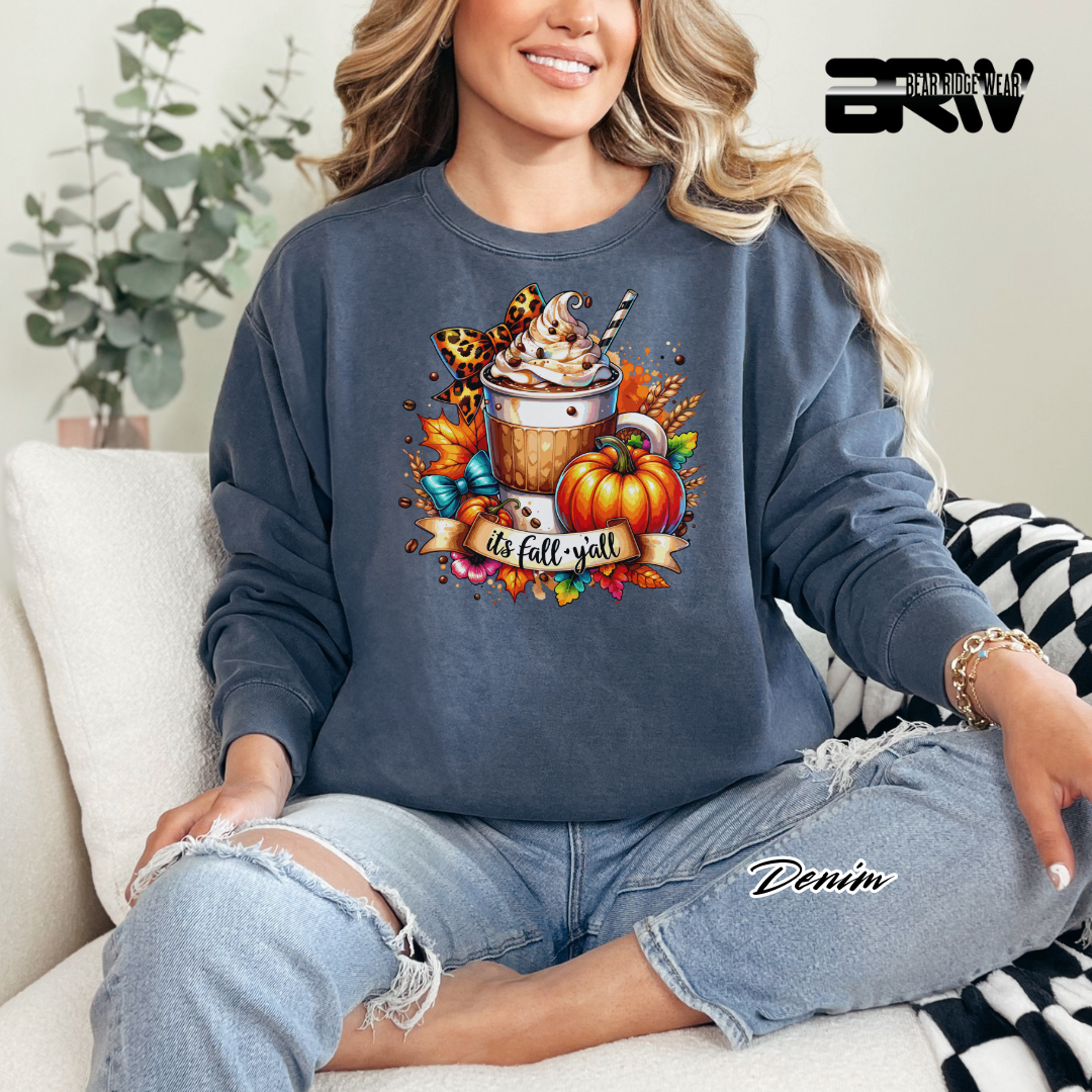 'Its Fall Yall Latte' Fall Long Sleeve Tee