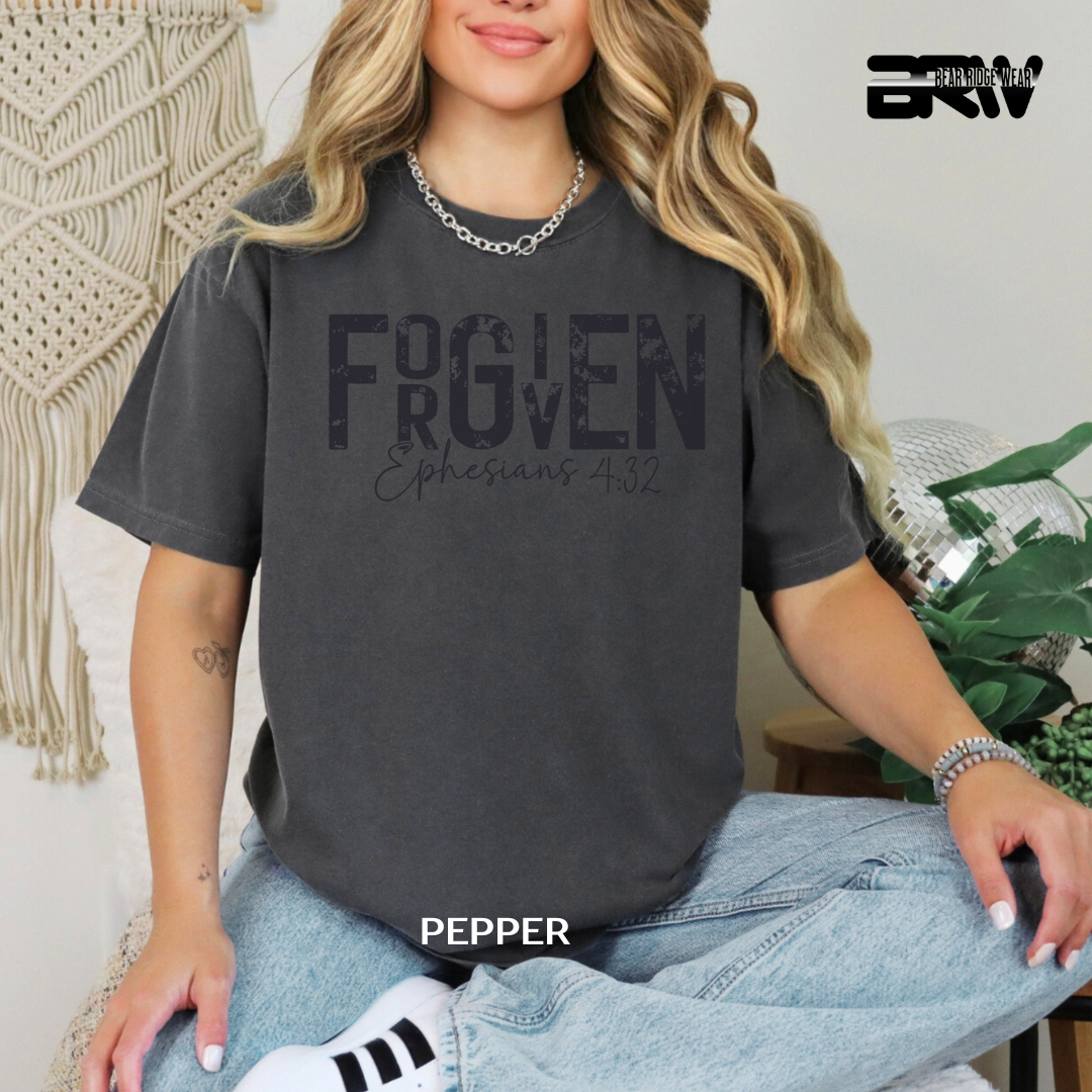 'Forgiven-Black' Faith Tee