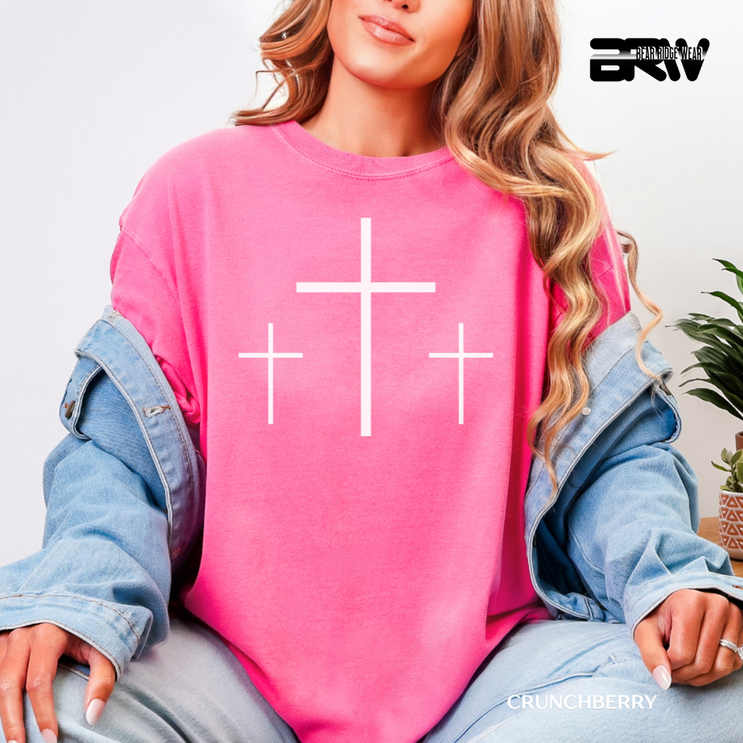 'Crosses-3-White' Faith Tee