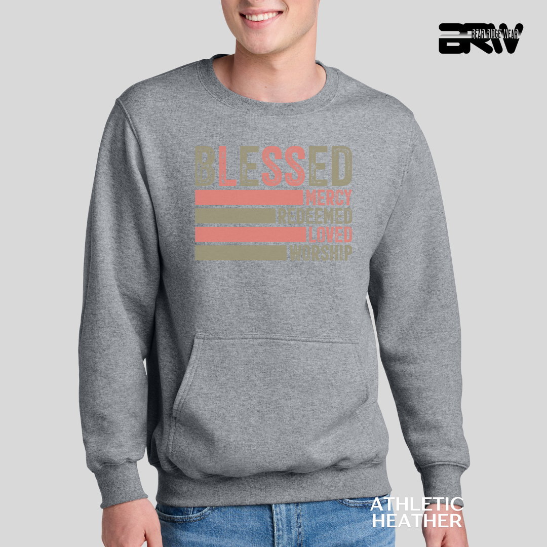 'Blessed' Faith Kangaroo Pocket Crewneck