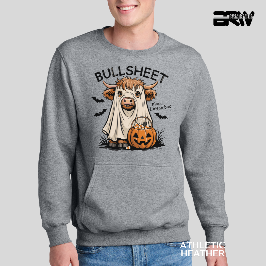 'Bull Sheet-Boo' Kangaroo Pocket Fall Crewneck