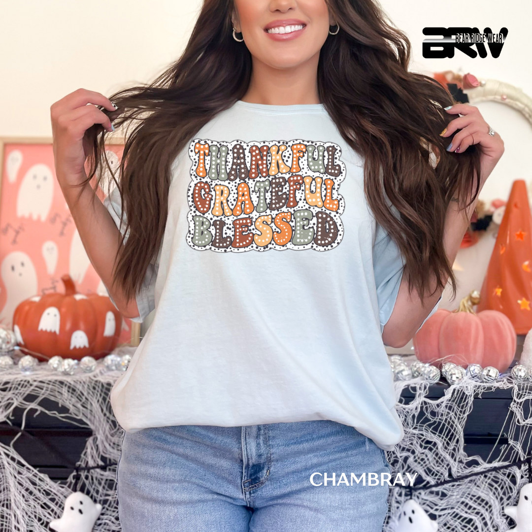 'Thankful Grateful Blessed' Fall Tee