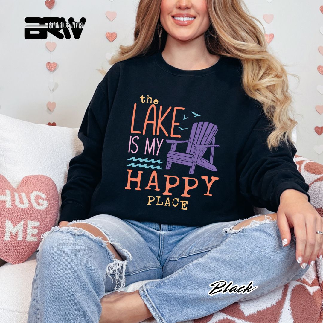 'The Lake Is My Happy Place' Summer Long-Sleeve Tee
