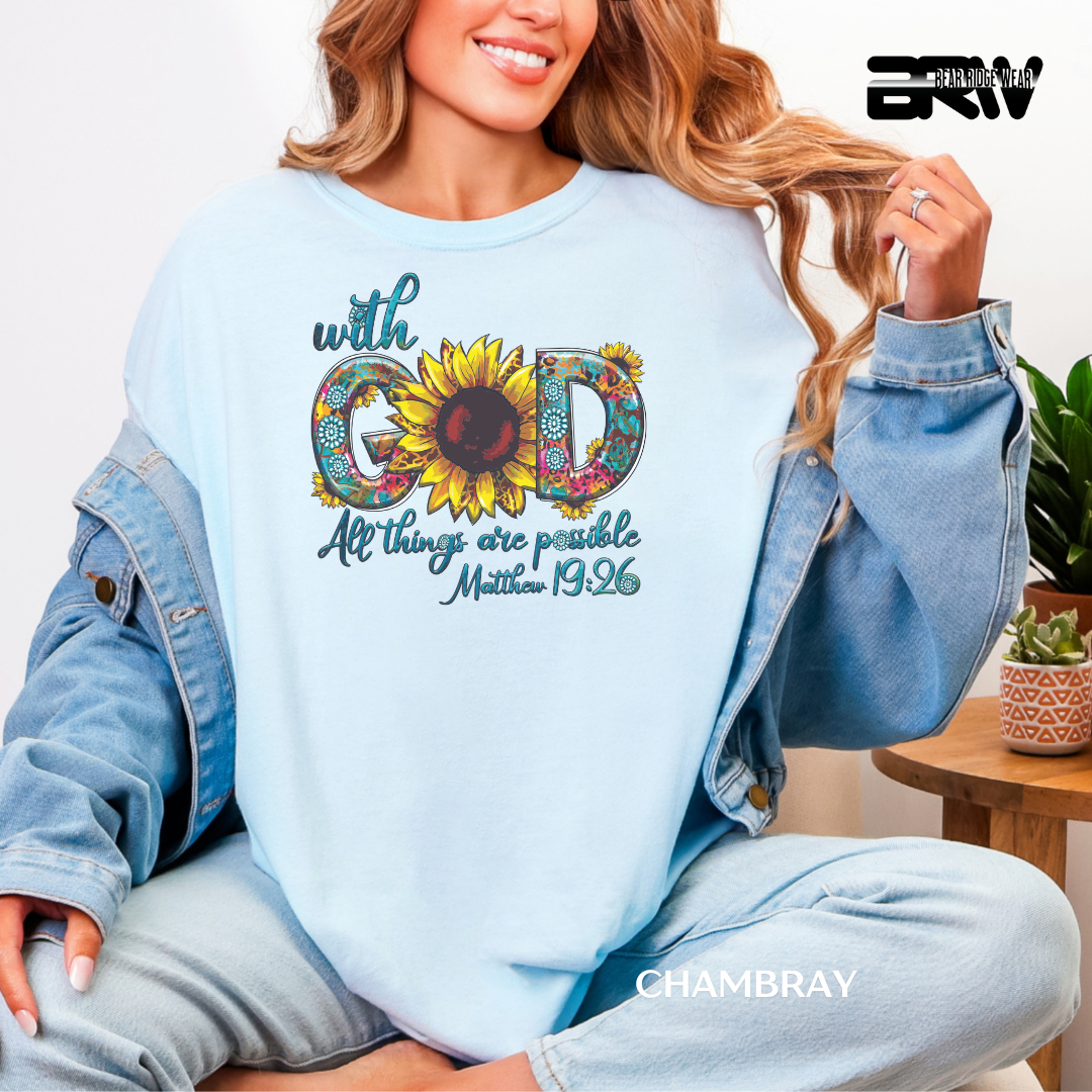 'With God All Things Are Possible' Faith Tee