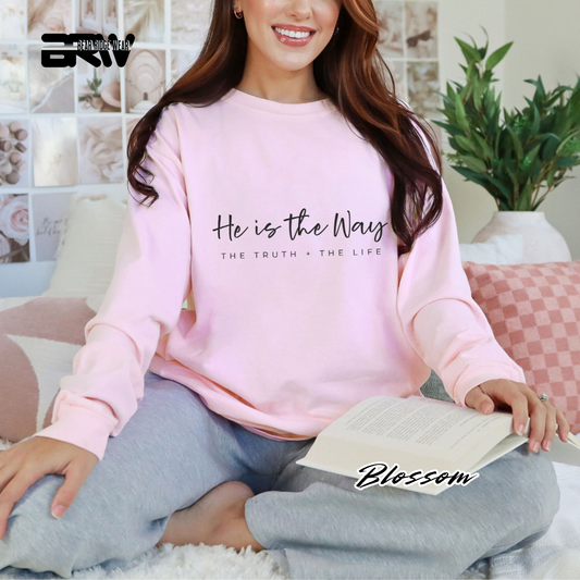 'He Is The Way' Faith Long-Sleeve Tee