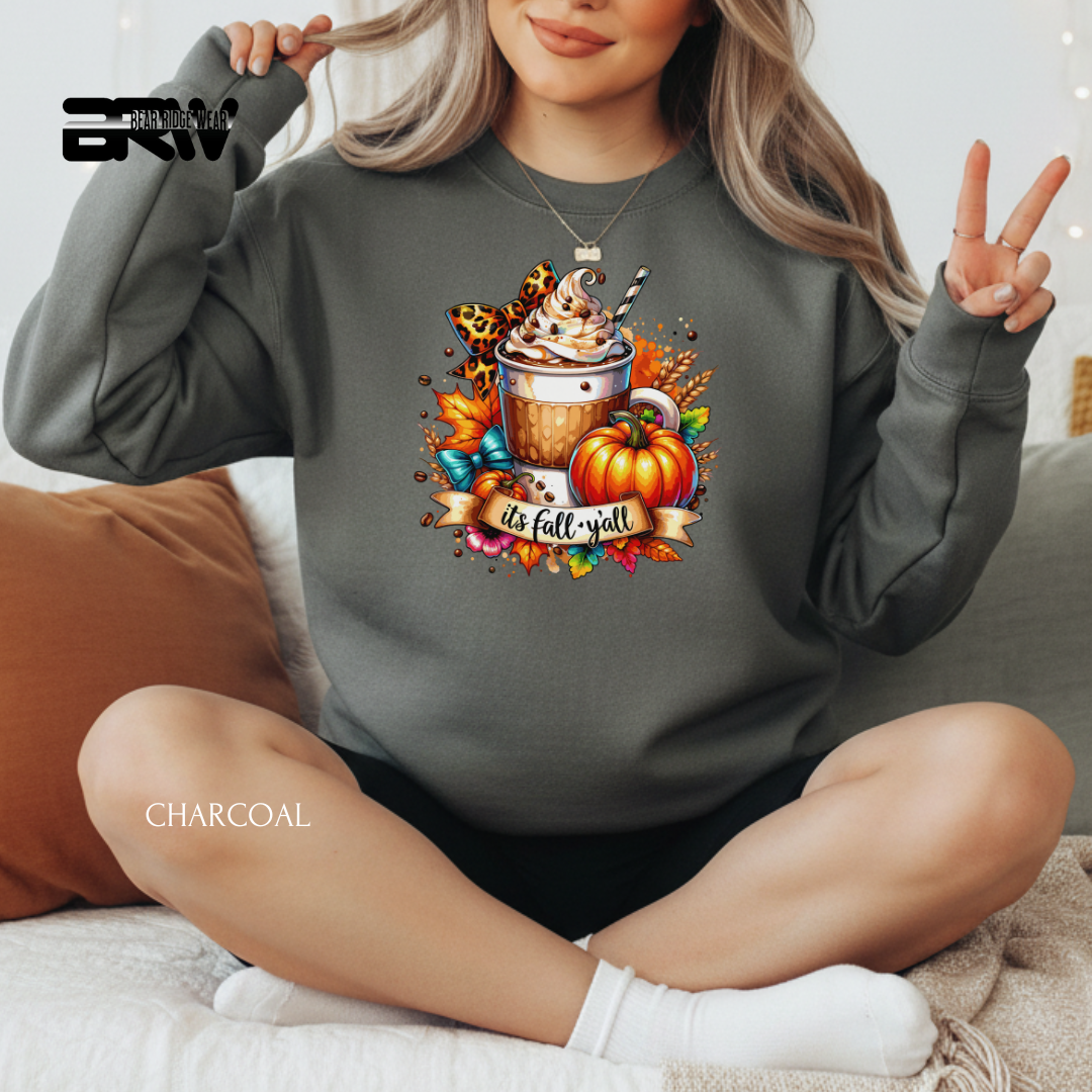 'Its Fall Yall Latte' Fall Crewneck Sweatshirt