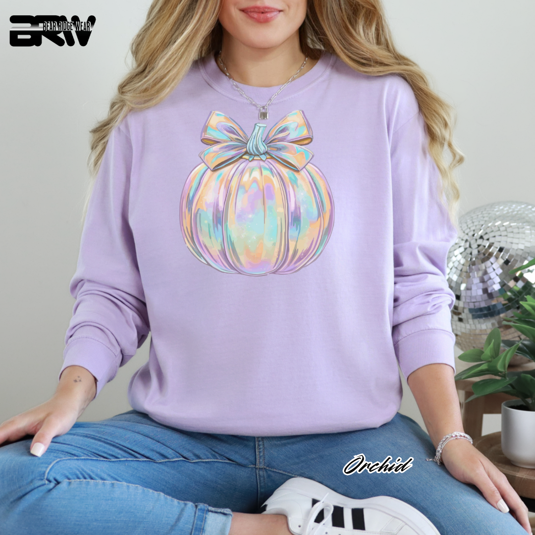 'Iridescent Pumpkin' Fall Long-Sleeve Tee