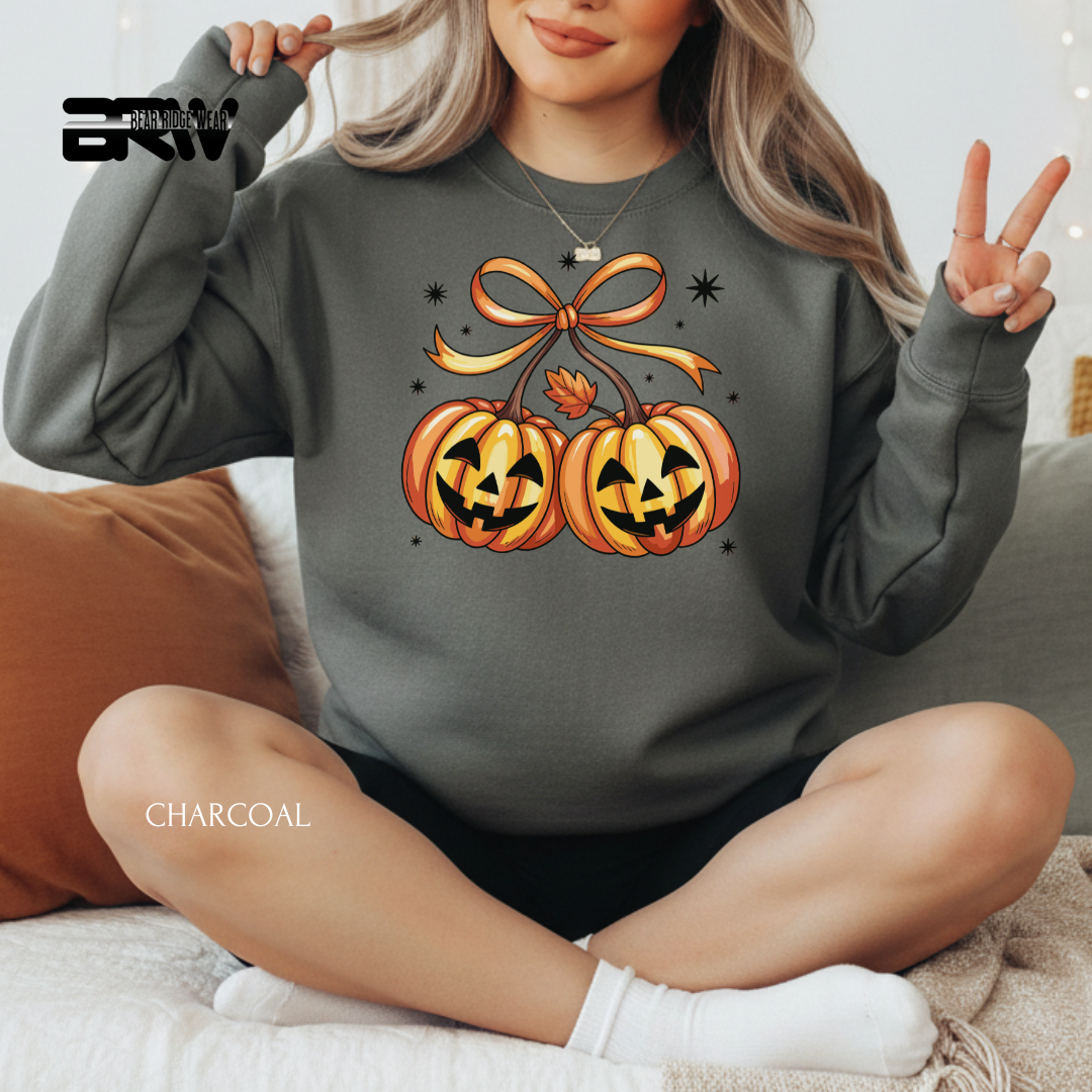 'Pumpkin Cherries' Fall Crewneck Sweatshirt