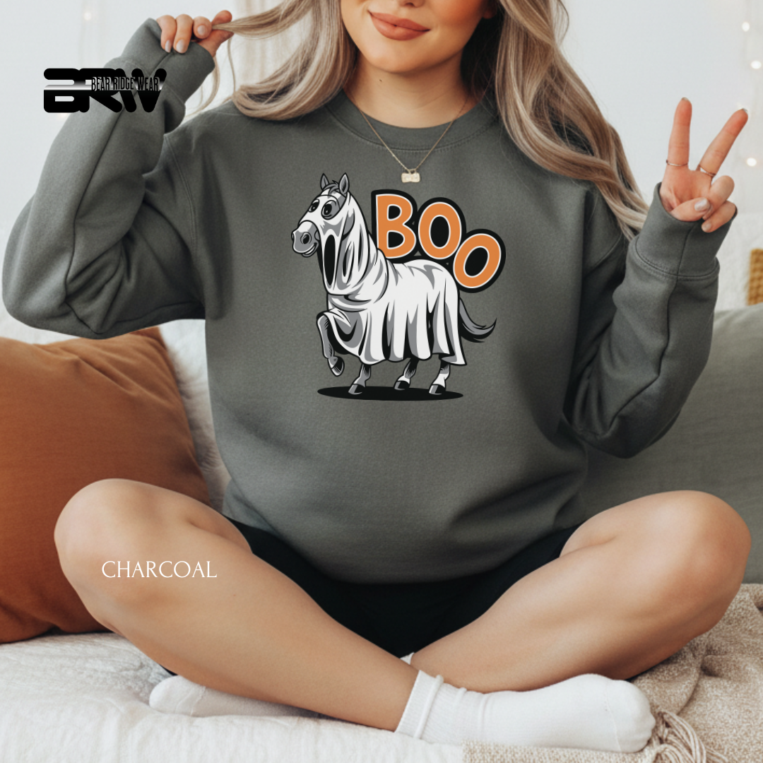 'Horse-Boo' Fall Crewneck Sweatshirt