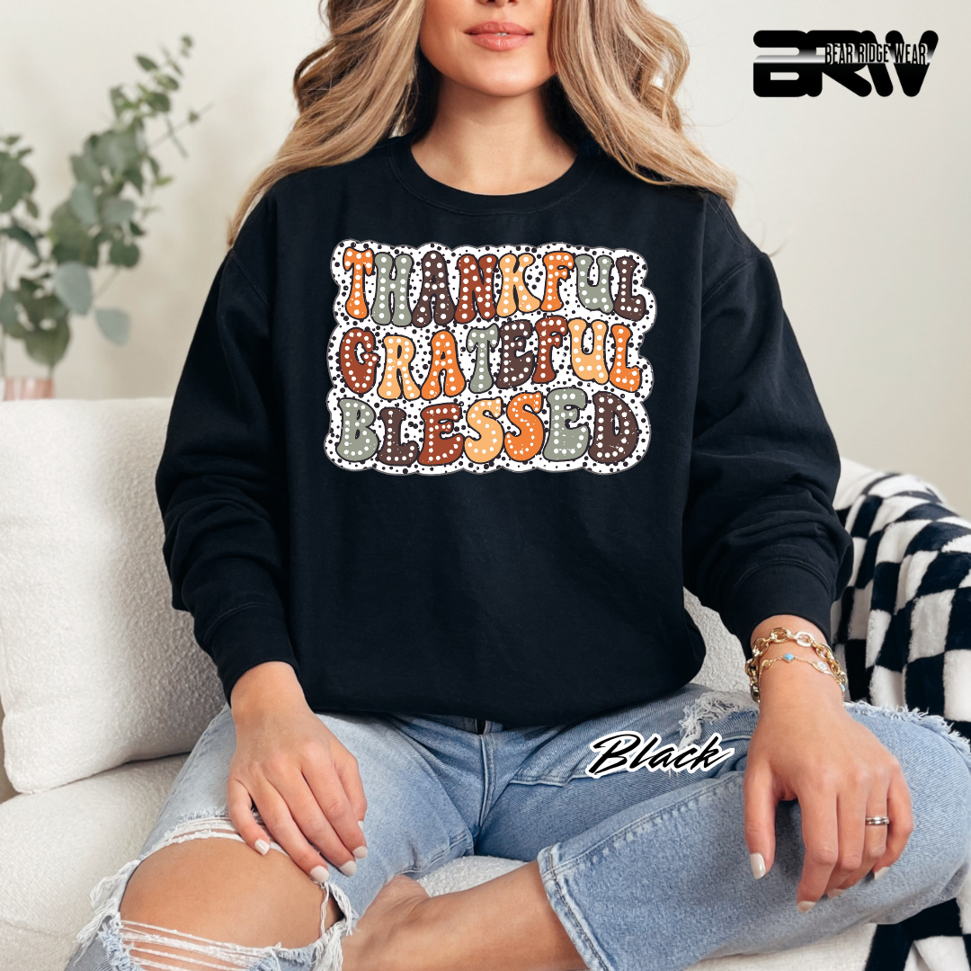 'Thankful Grateful Blessed' Fall Long Sleeve Tee