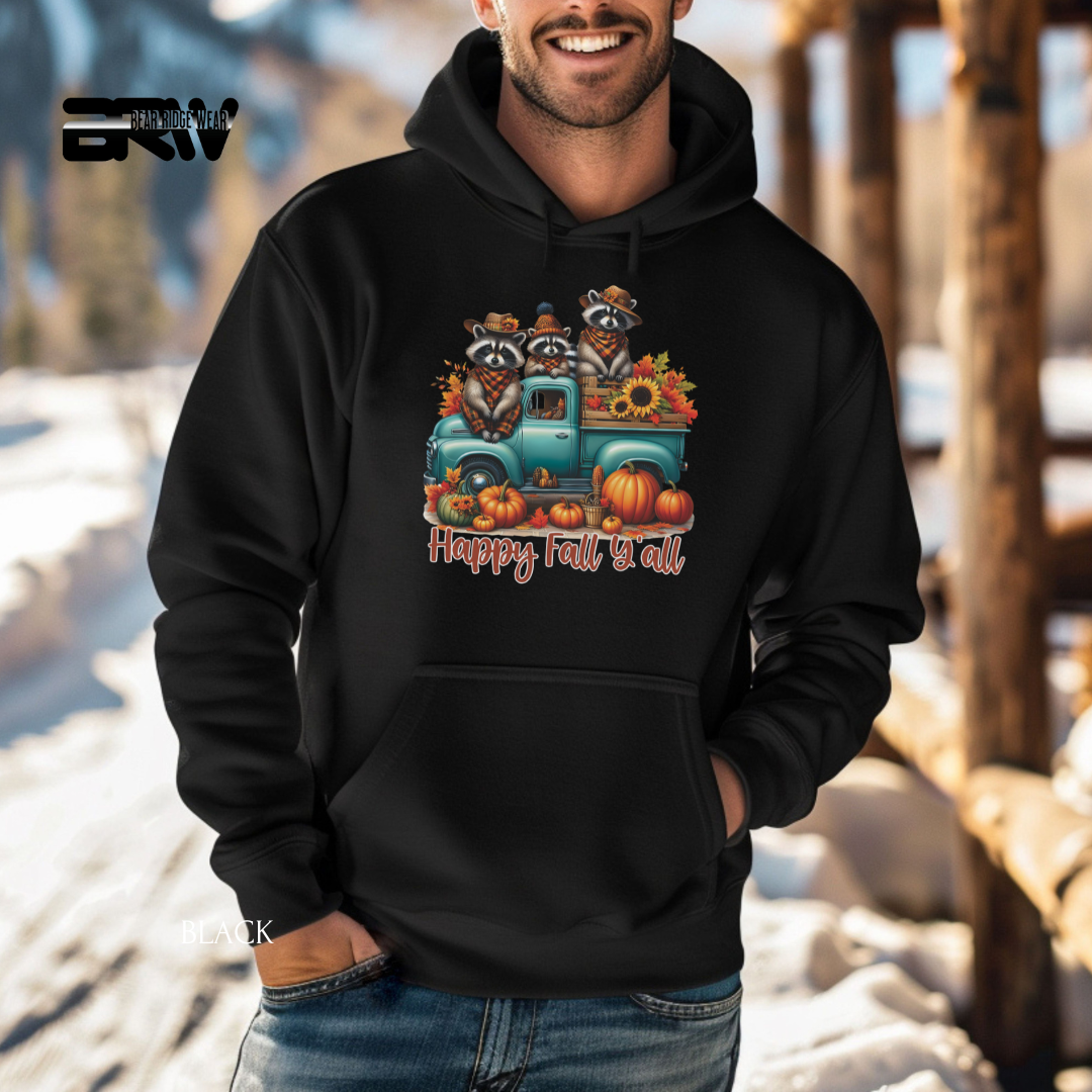 'Happy Fall Yall-Raccoons' Fall Hoodies