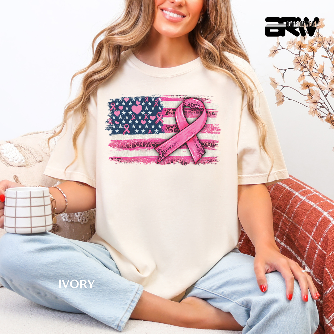 'Breast Cancer-Flag' Awareness Tee