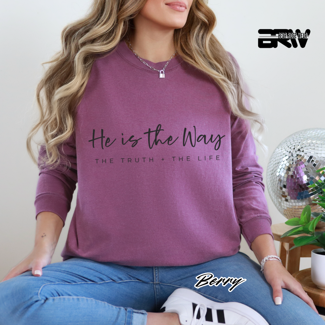 'He Is The Way' Faith Long-Sleeve Tee
