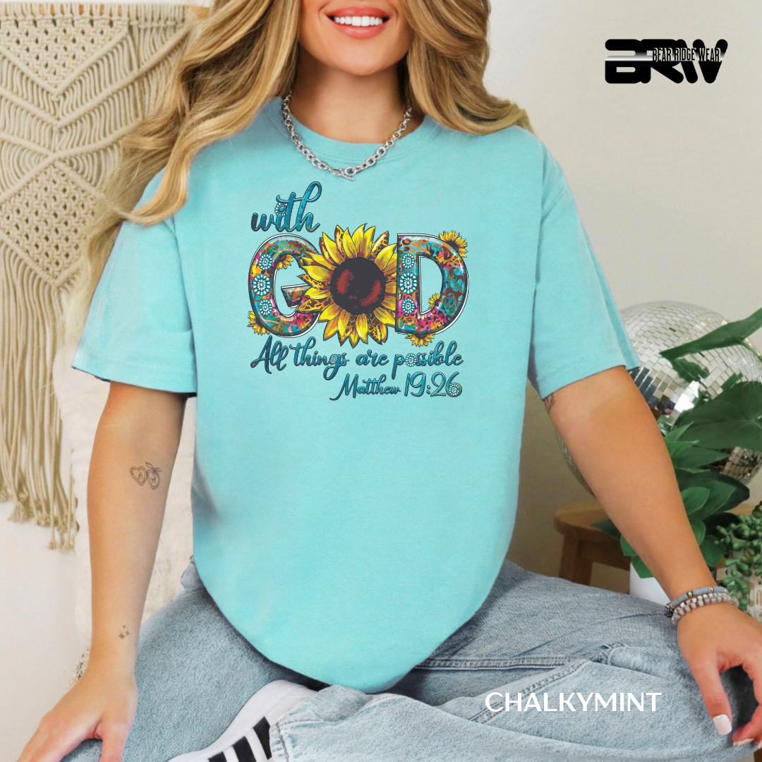 'With God All Things Are Possible' Faith Tee
