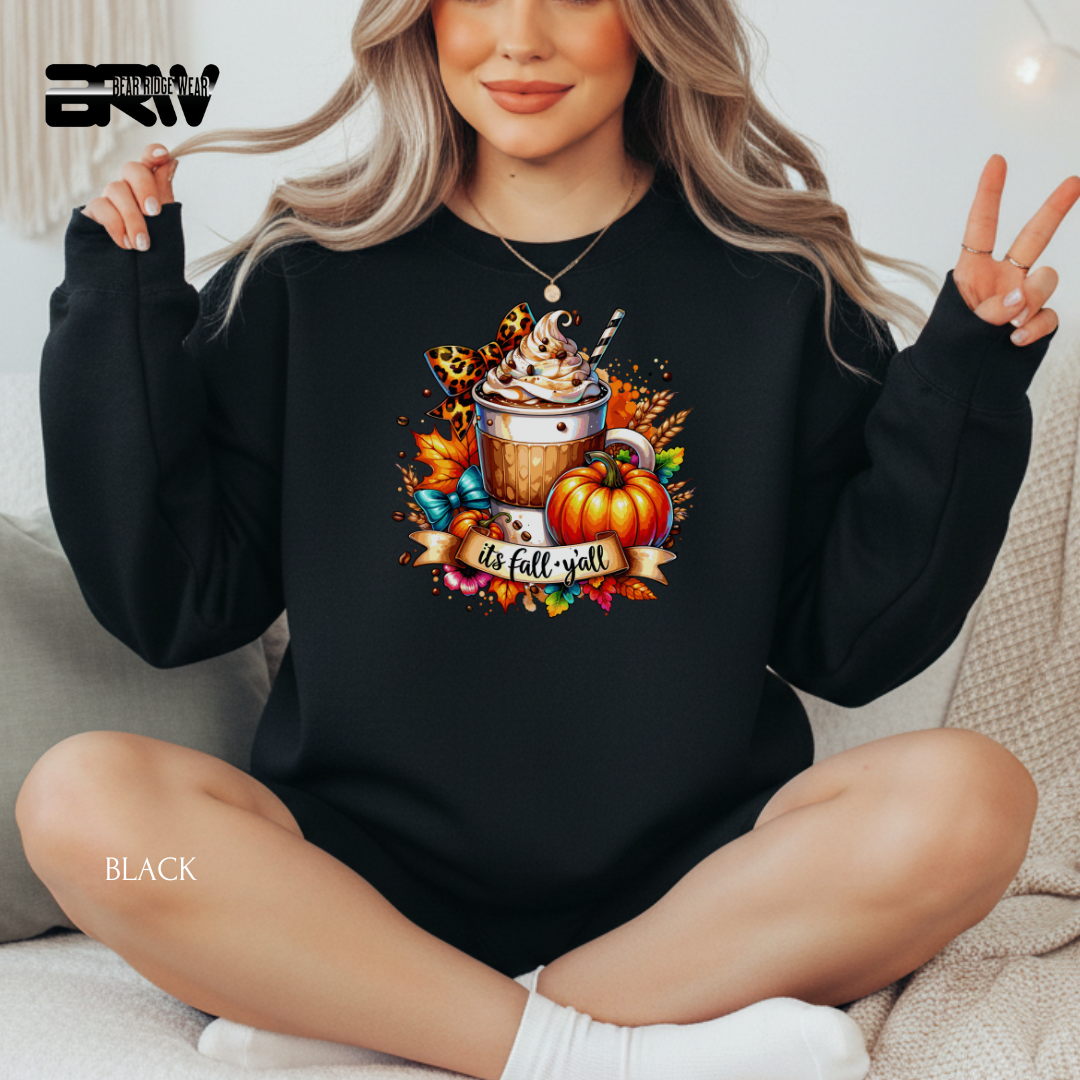 'Its Fall Yall Latte' Fall Crewneck Sweatshirt