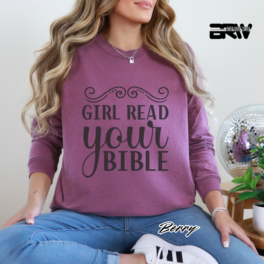 'Girl Read Your Bible' Faith Long-Sleeve Tee