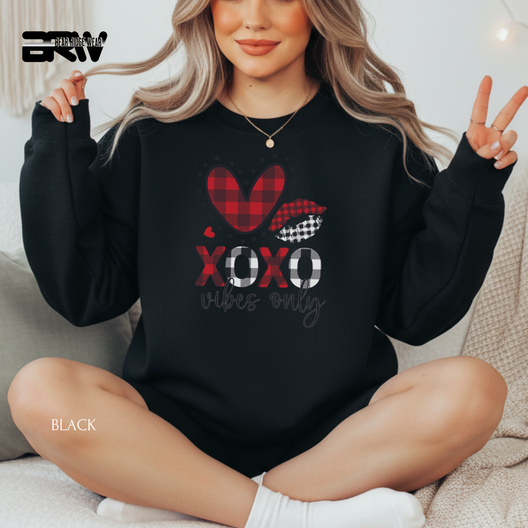 'XOXO Vibes Only' Valentine's Crewneck Sweatshirt
