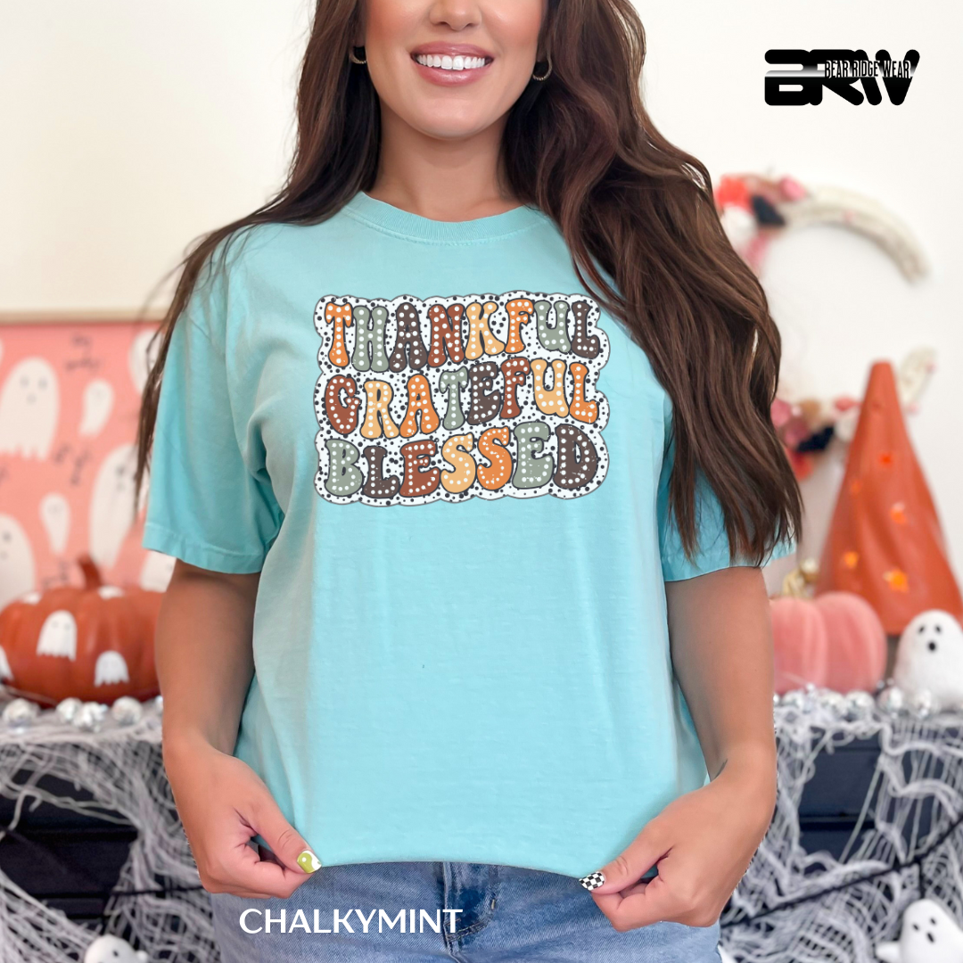 'Thankful Grateful Blessed' Fall Tee