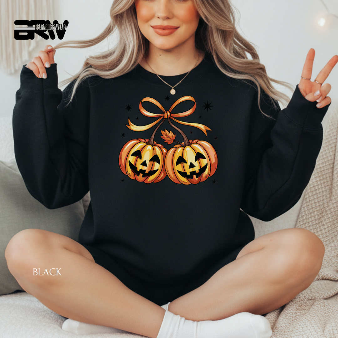 'Pumpkin Cherries' Fall Crewneck Sweatshirt