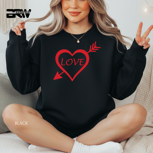 'Love -Heart Arrow' Valentine's Crewneck Sweatshirt