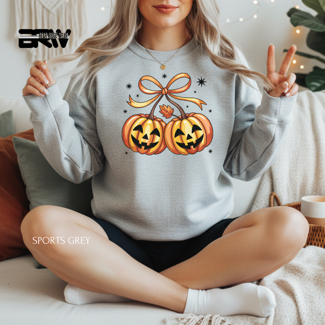 'Pumpkin Cherries' Fall Crewneck Sweatshirt