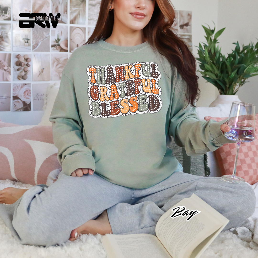 'Thankful Grateful Blessed' Fall Long-Sleeve Tee