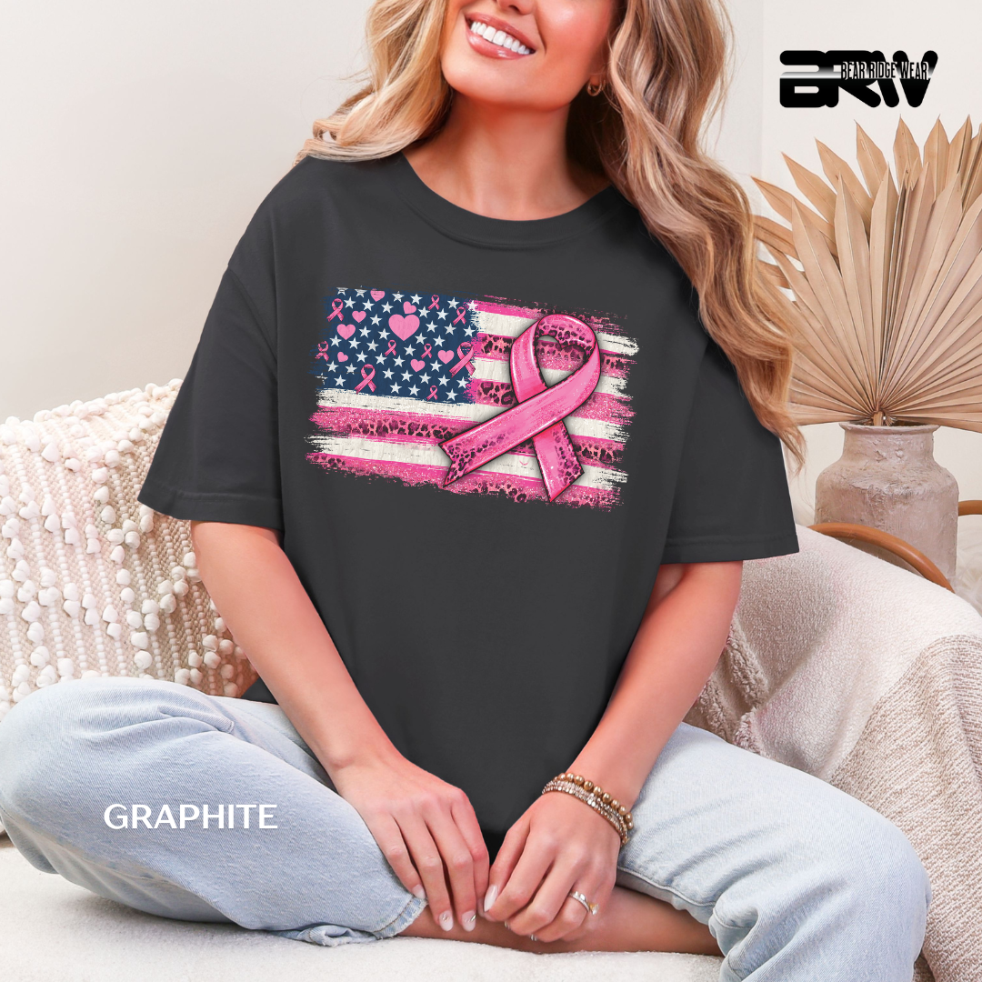 'Breast Cancer-Flag' Awareness Tee