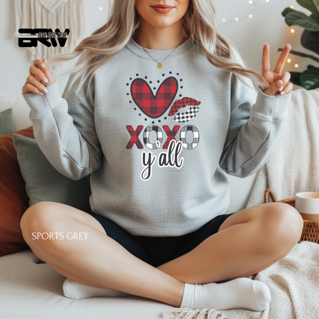 'XOXO Y'all' Valentine's Crewneck Sweatshirt