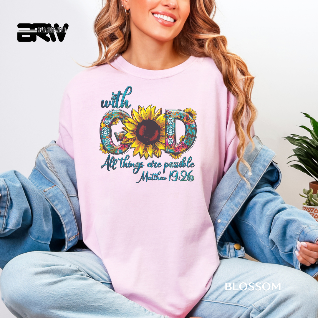 'With God All Things Are Possible' Faith Tee