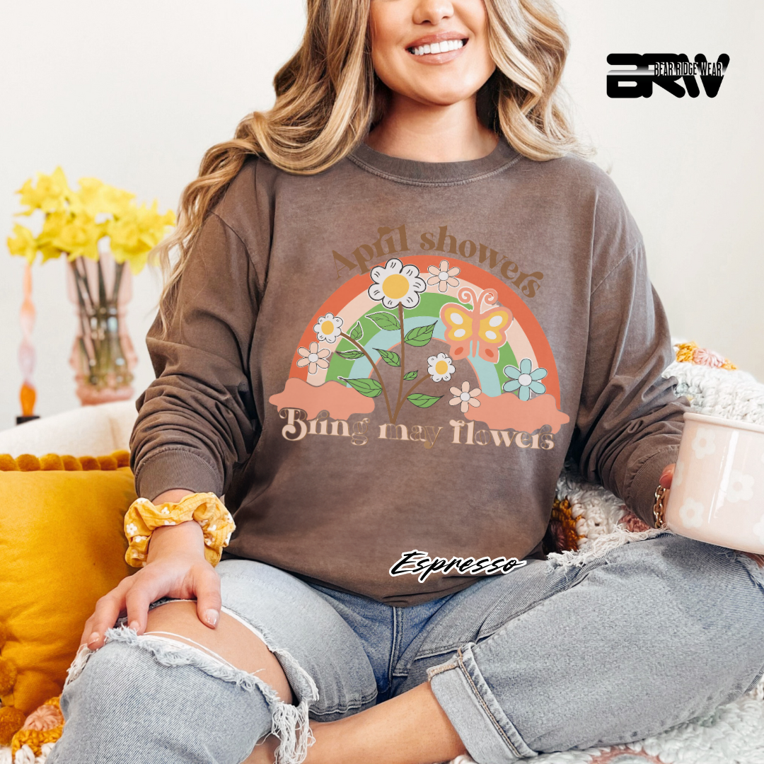'April Showers, Bring May Flowers' Long Sleeve Tee