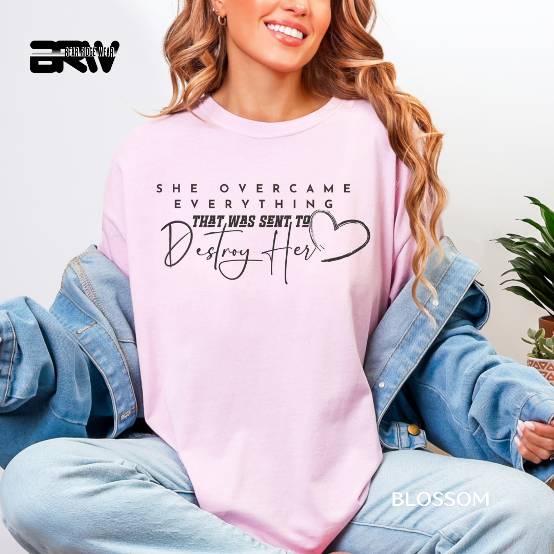 'She Over Came-Black' Faith Tee