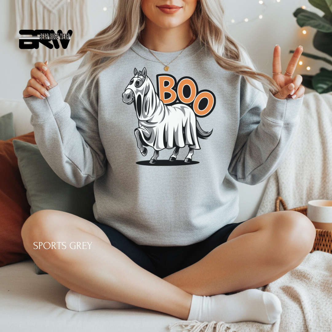 'Horse-Boo' Fall Crewneck Sweatshirt