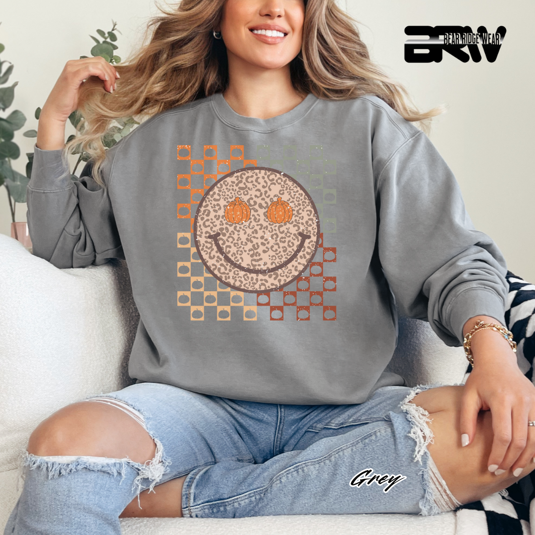 'Happy Face Pumpkin Eyes' Fall Long Sleeve Tee