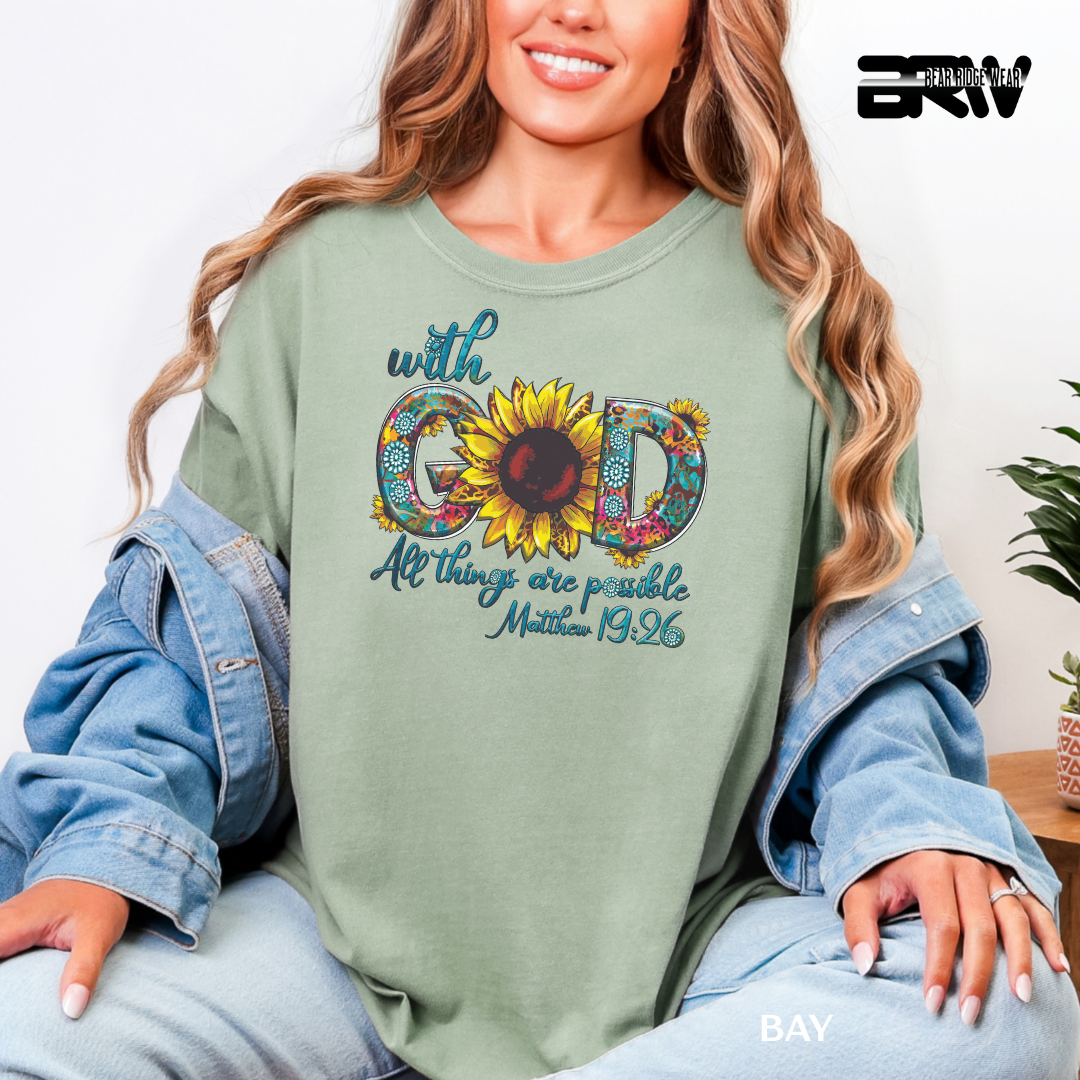 'With God All Things Are Possible' Faith Tee