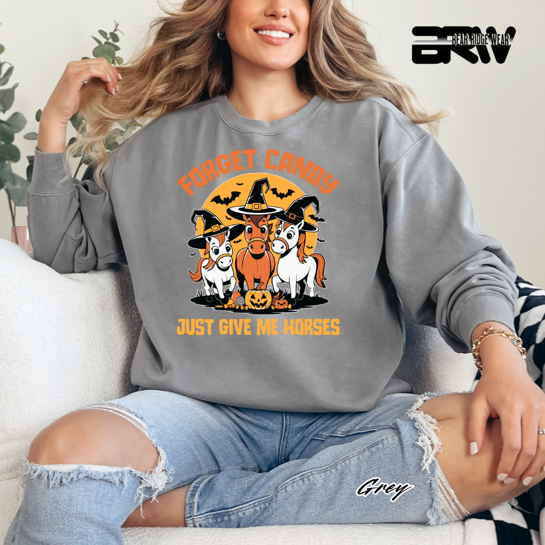 'Forget Candy-Horses' Fall Long Sleeve Tee