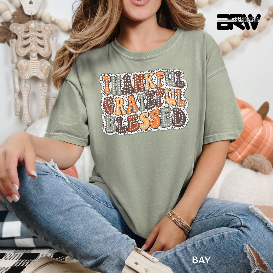'Thankful Grateful Blessed' Fall Tee