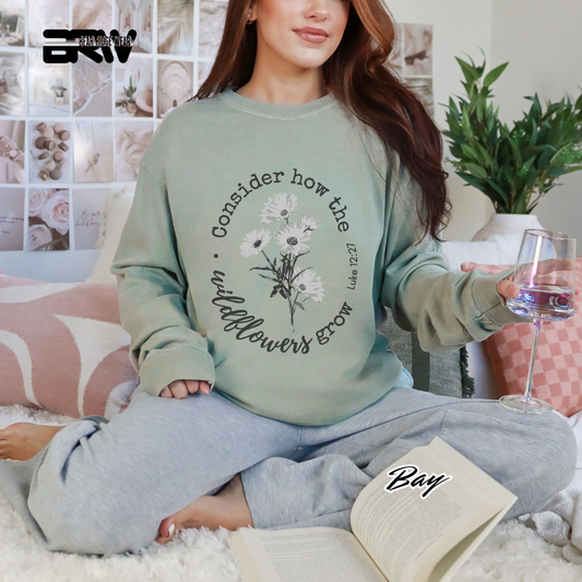 'Consider How The Wildflower Grow' Faith Long-Sleeve Tee