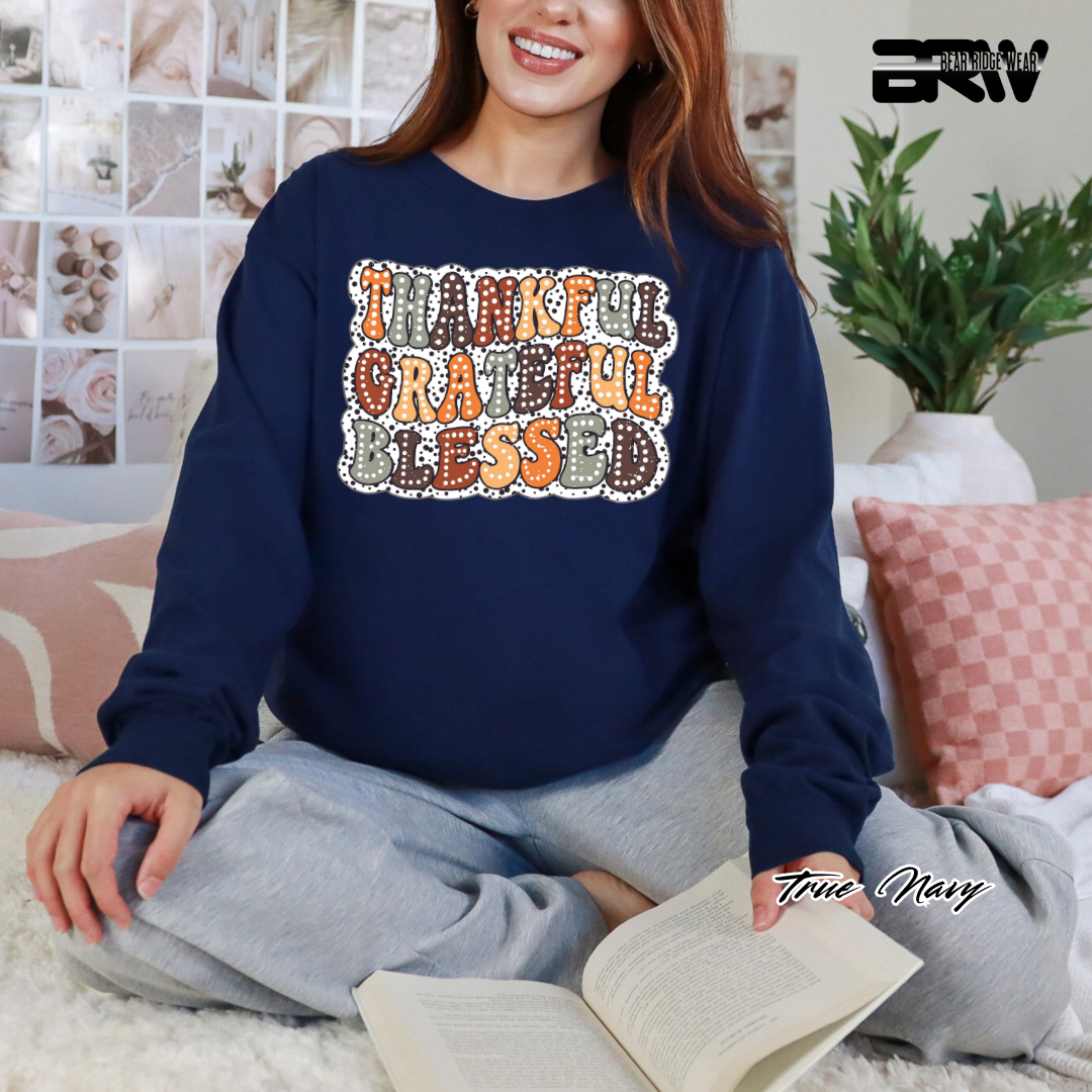 'Thankful Grateful Blessed' Fall Long-Sleeve Tee