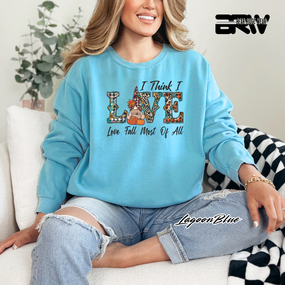 'Love Fall Most Of All-Gnome' Fall Long Sleeve Tee