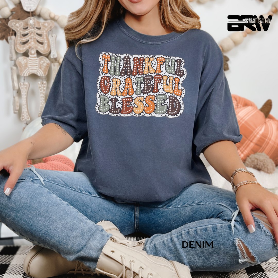 'Thankful Grateful Blessed' Fall Tee