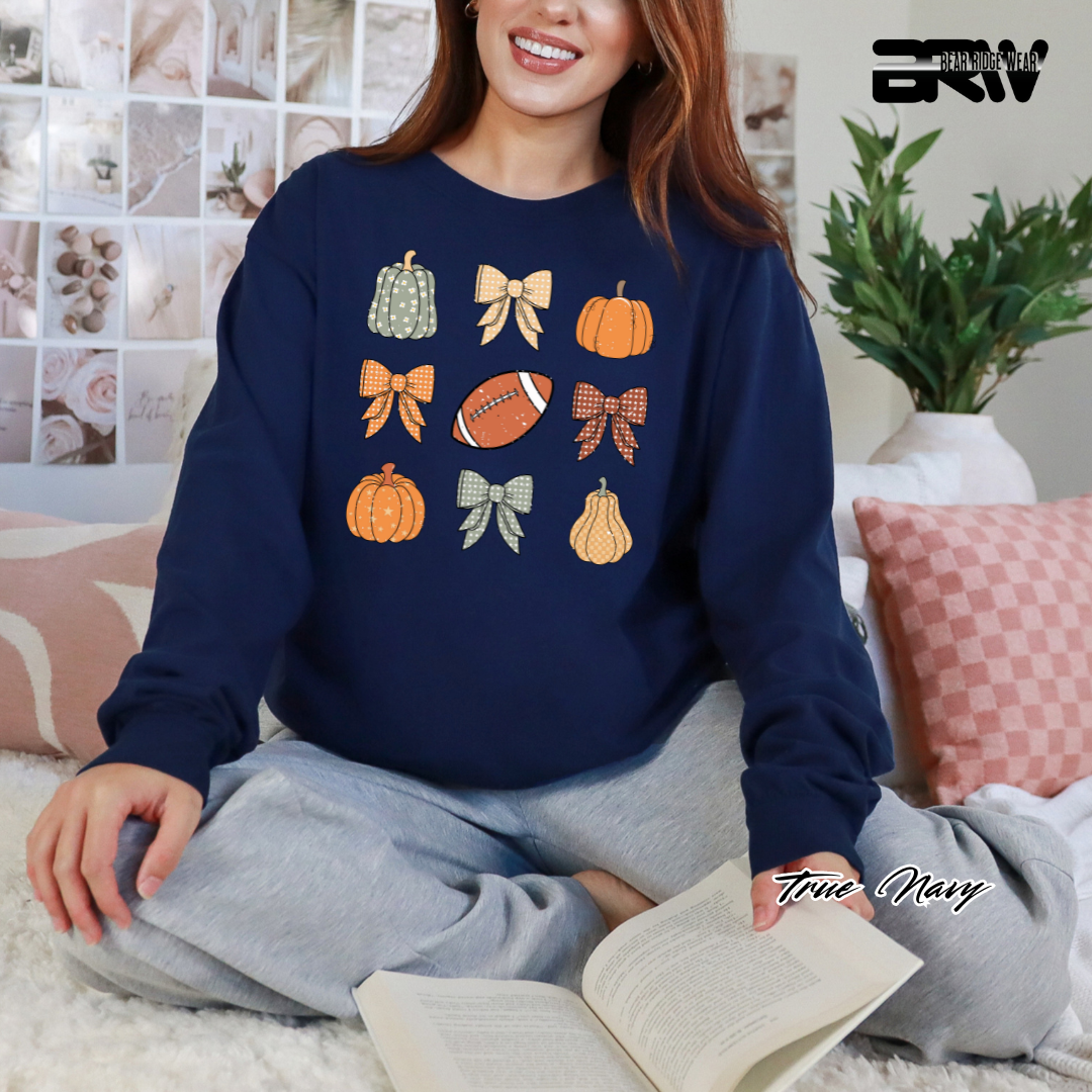'Pumpkin Distressed football' Fall Long-Sleeve Tee