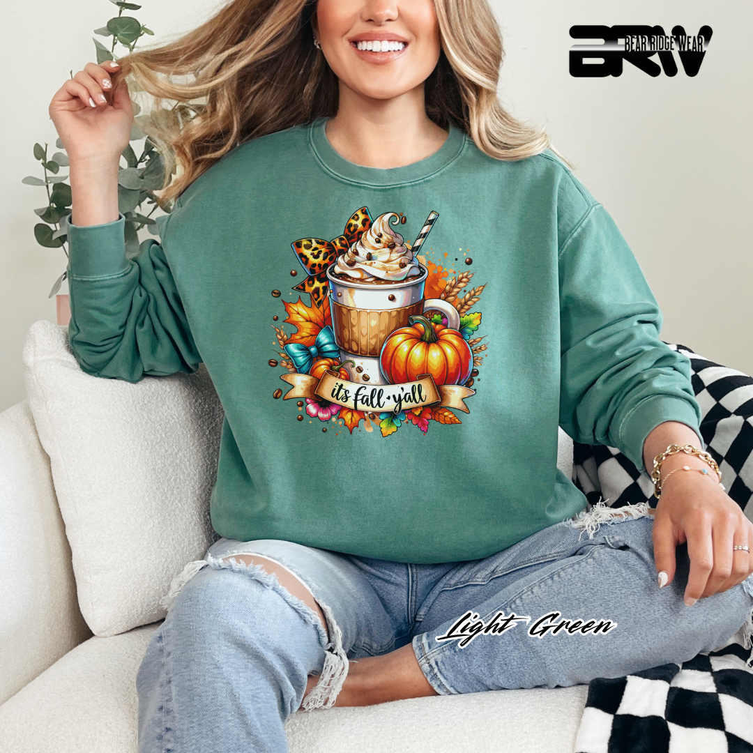 'Its Fall Yall Latte' Fall Long Sleeve Tee
