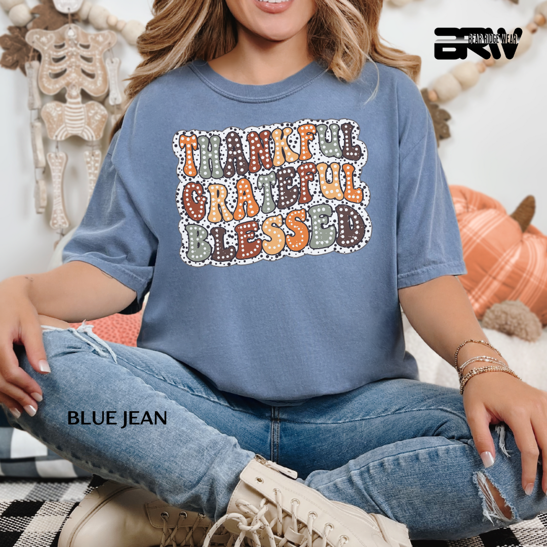 'Thankful Grateful Blessed' Fall Tee