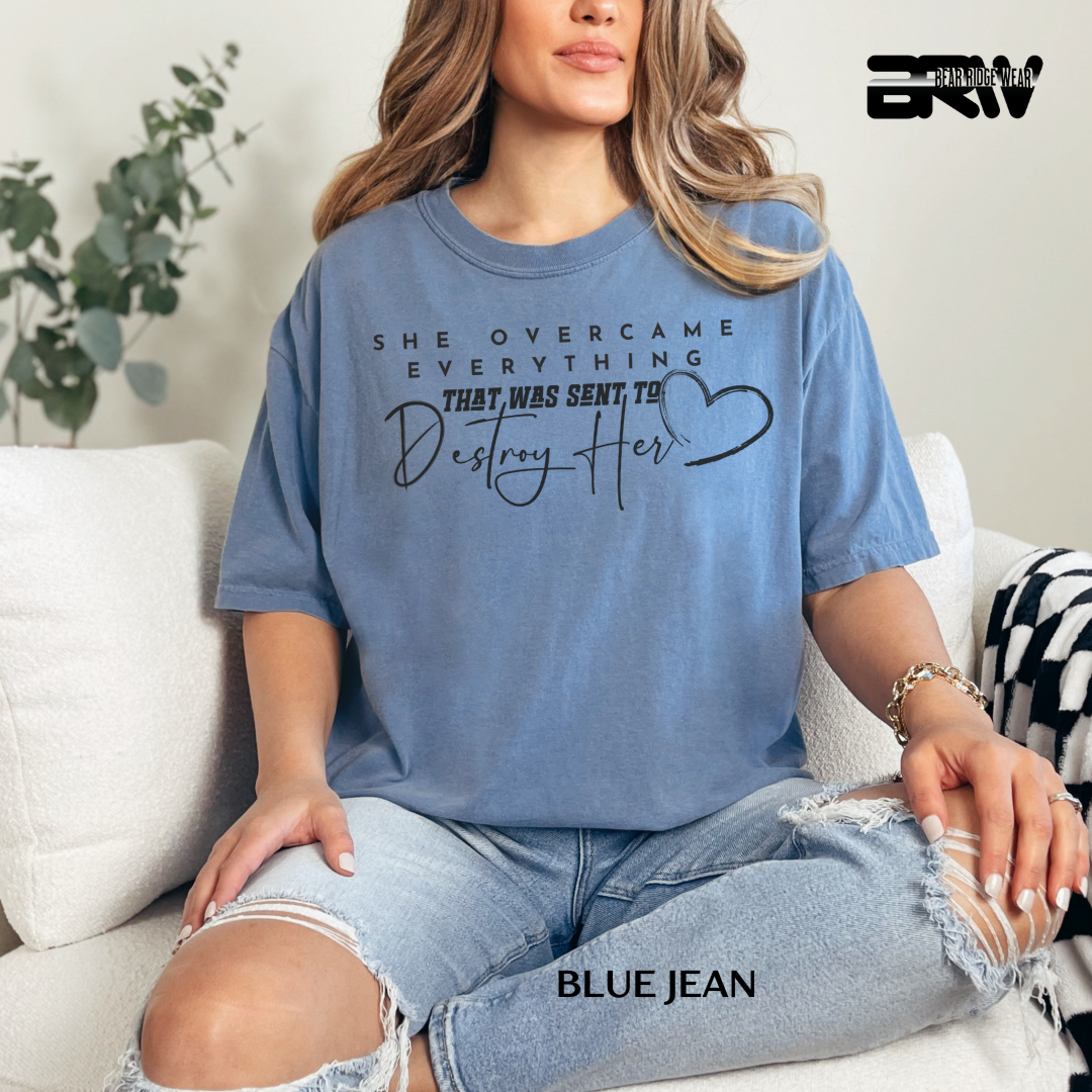 'She Over Came-Black' Faith Tee