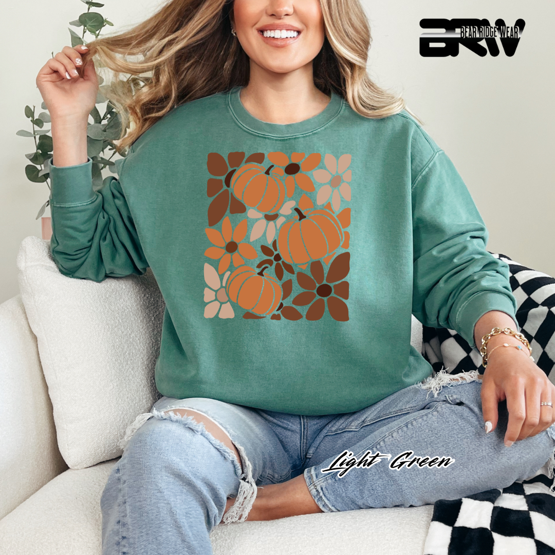 'Boho Floral Pumpkin' Fall Long Sleeve Tee