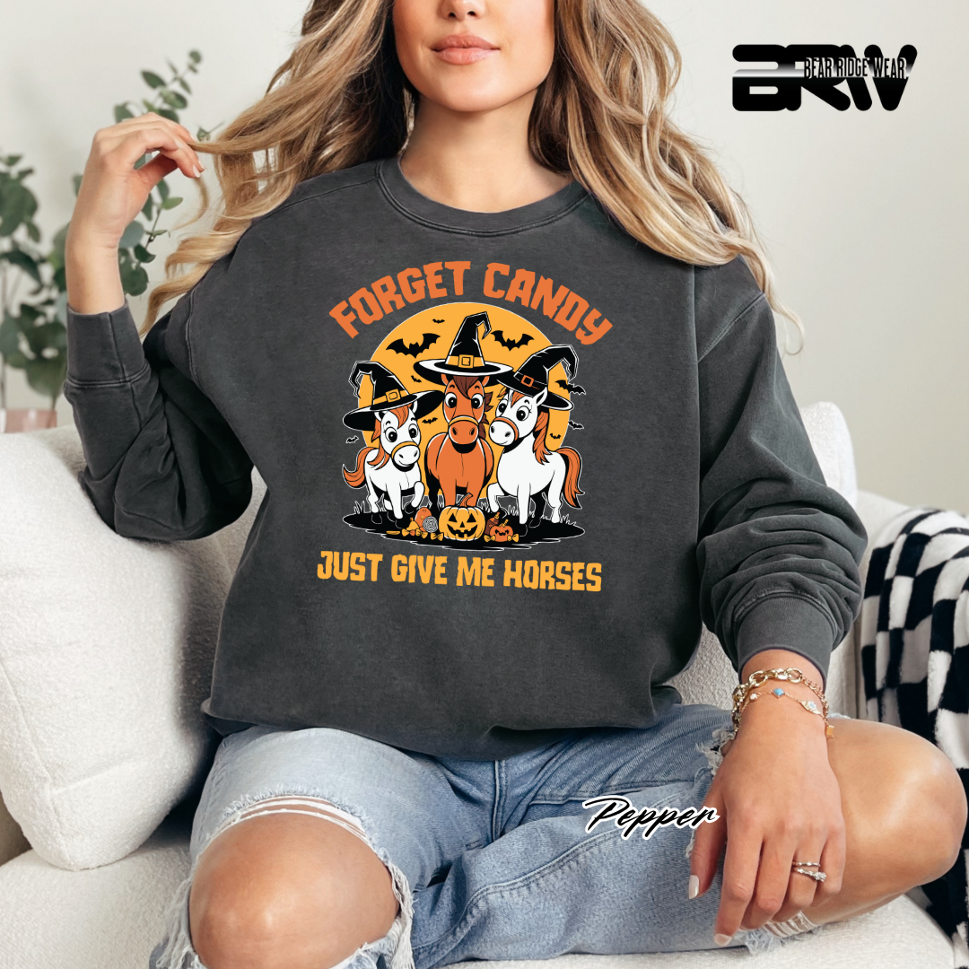 'Forget Candy-Horses' Fall Long Sleeve Tee