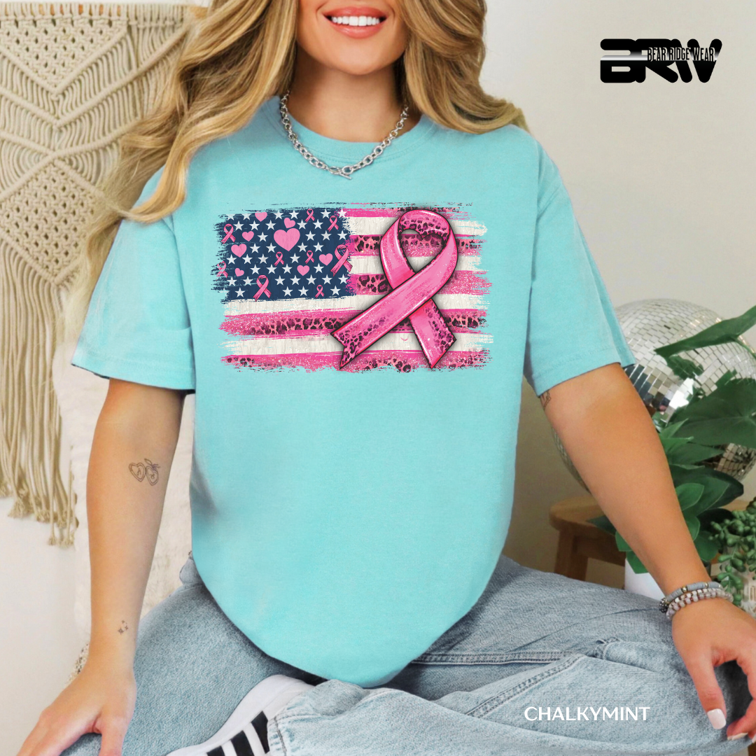 'Breast Cancer-Flag' Awareness Tee