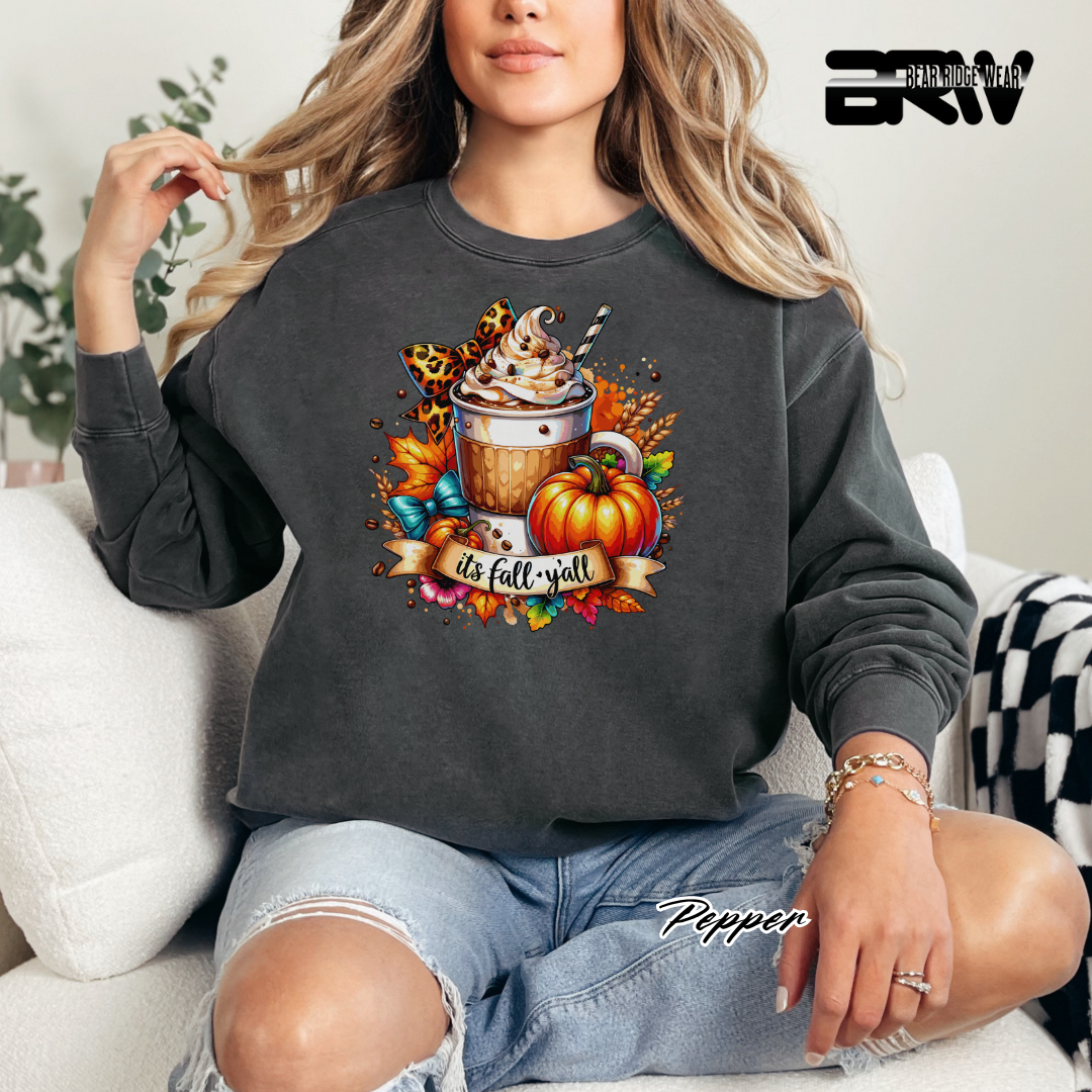 'Its Fall Yall Latte' Fall Long Sleeve Tee