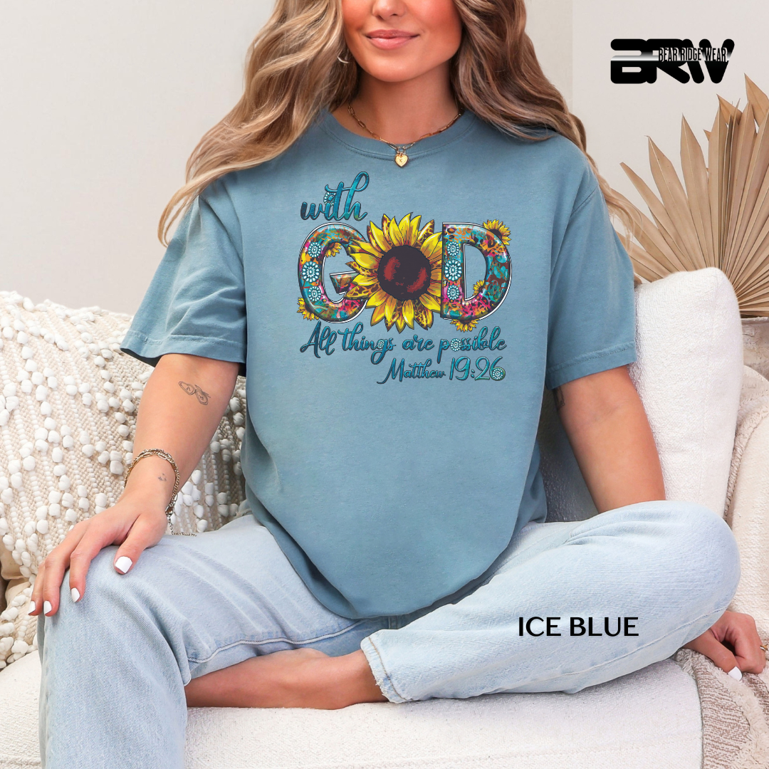 'With God All Things Are Possible' Faith Tee